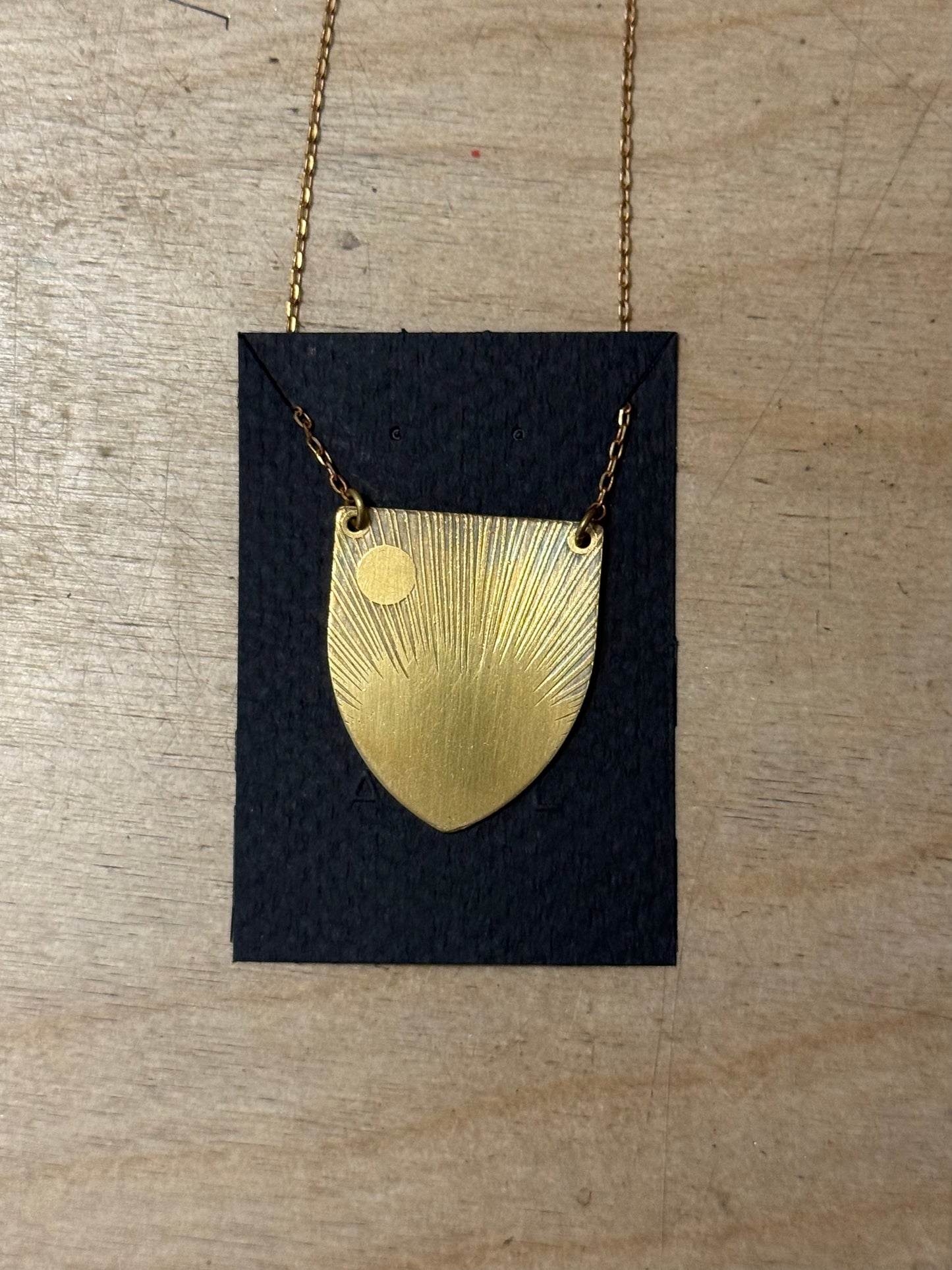 Etched Emblem Sunset Moonrise Necklace