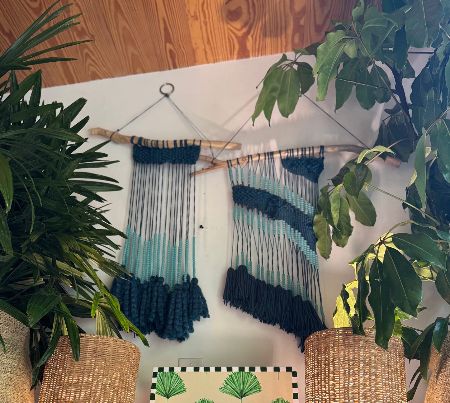 Blue Beaded Wall Hanging
