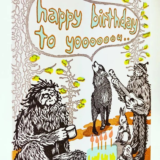 Sasquatch & Friends Birthday Song Card
