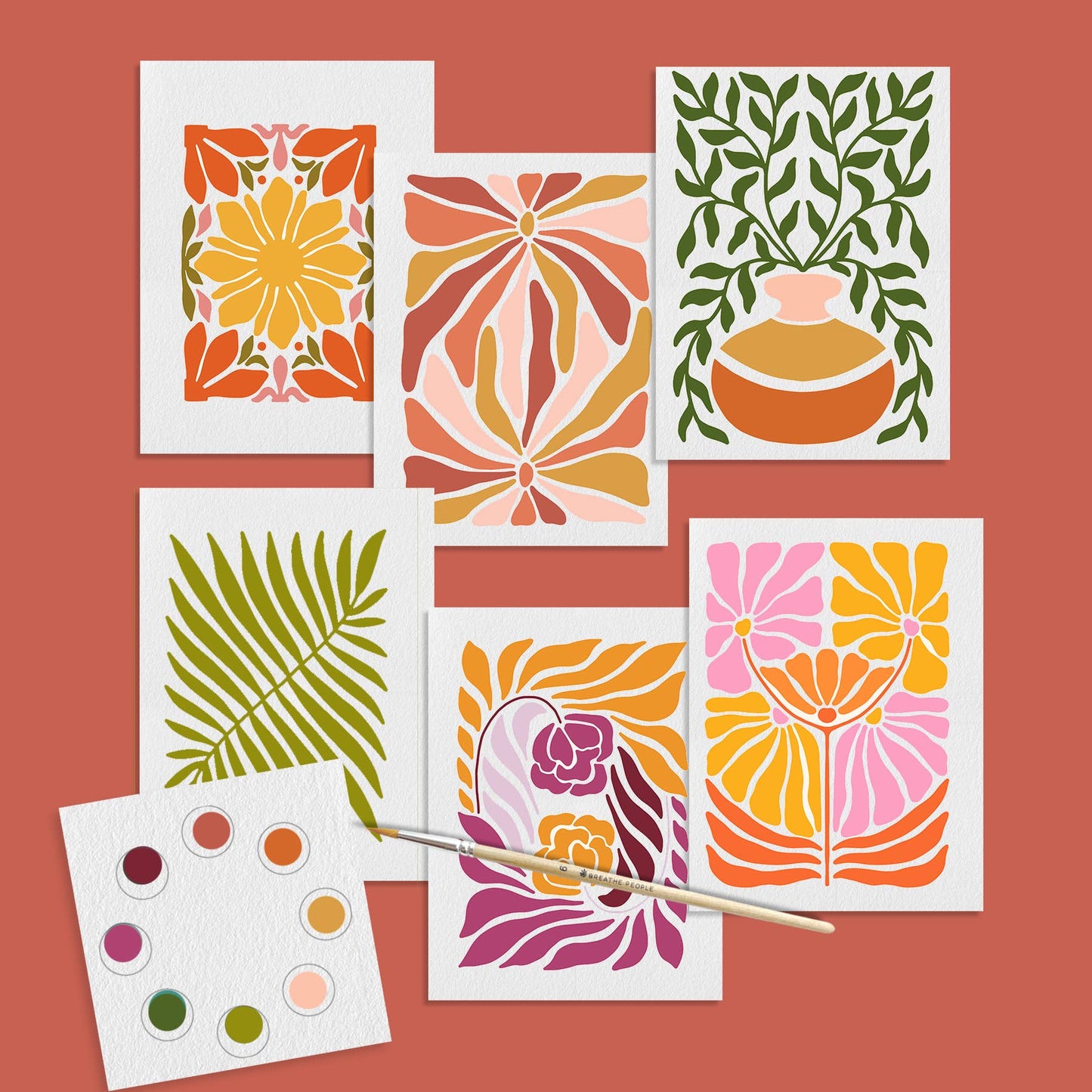 Watercolor Paint Set Postcards
