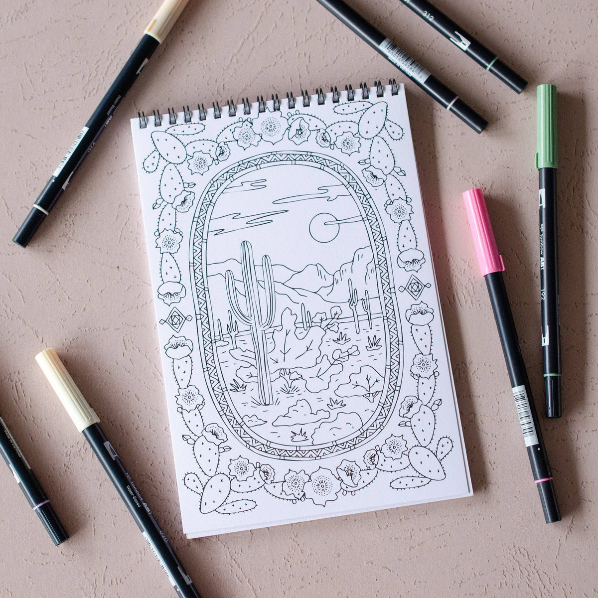 Desert Landscapes Coloring Book