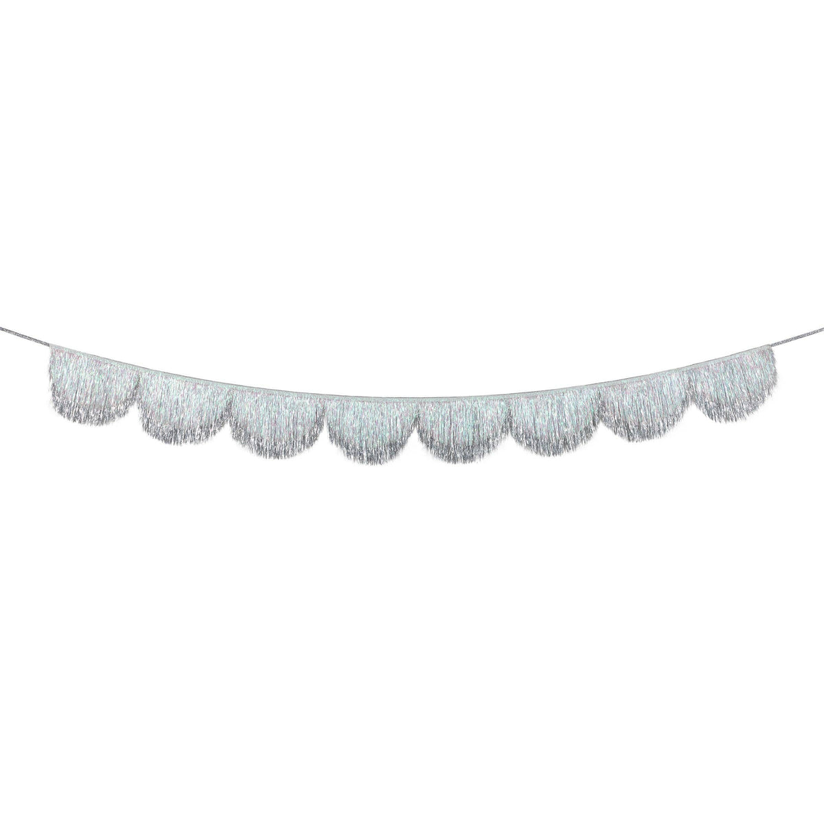Silver Tinsel Scallop Garland