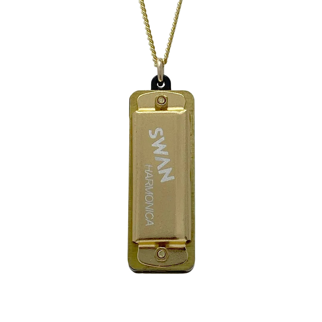Gold Harmonica Necklace