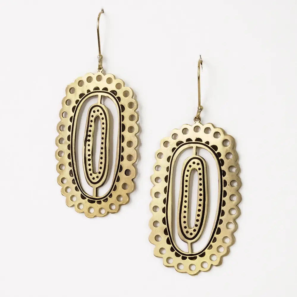 Lacey Brass Earrings