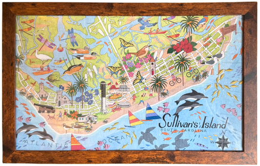 14x8.5 Framed Map of SI