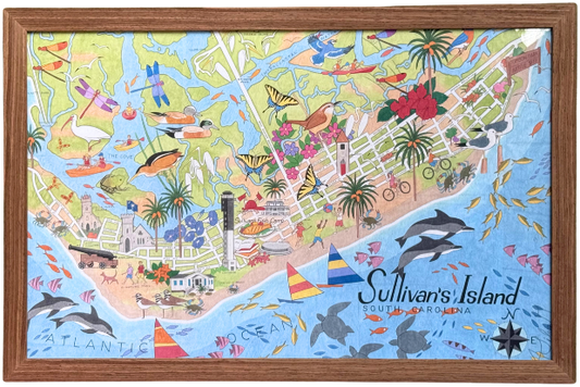 22x14 Framed Map of SI