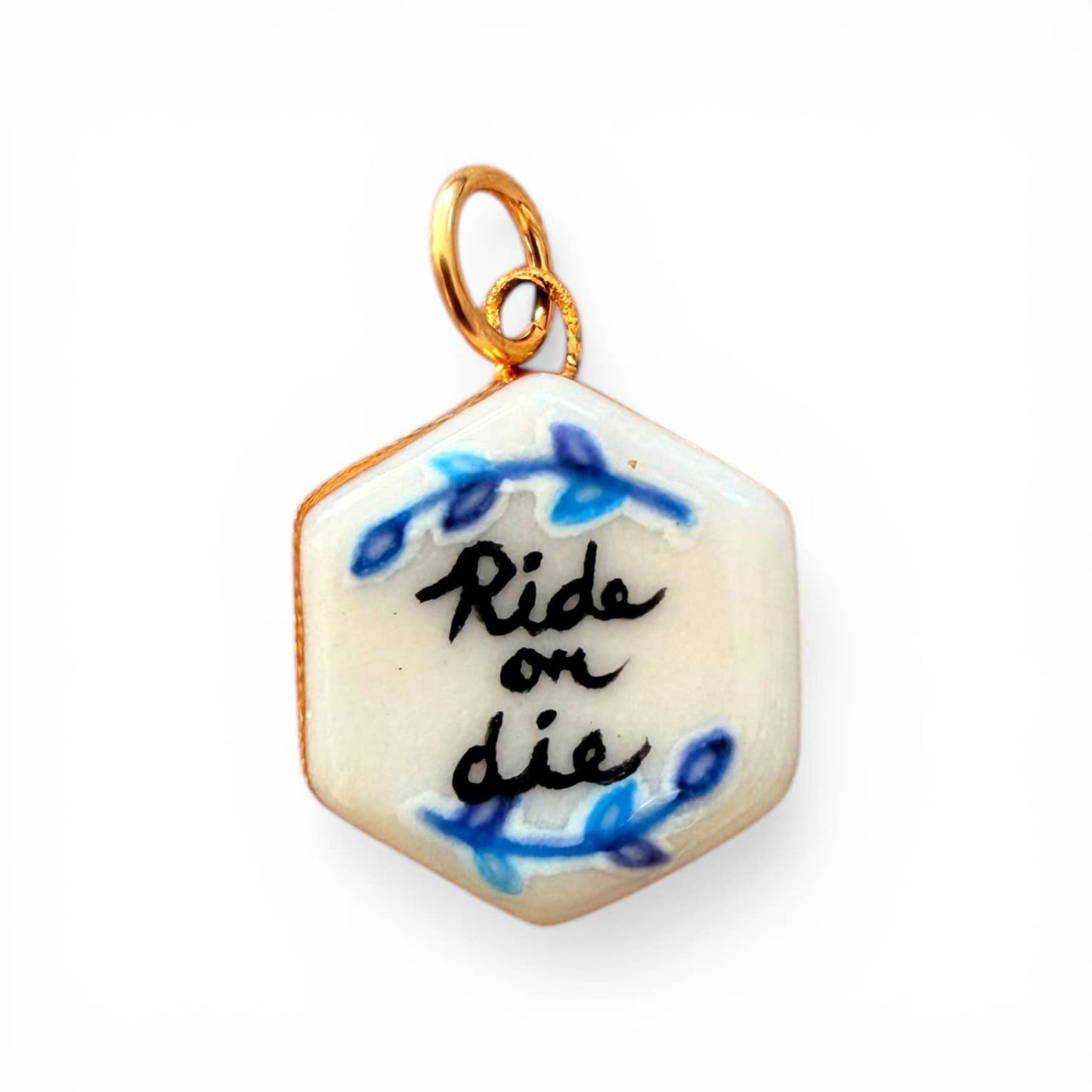 "Ride or Die” Hexagon Charm