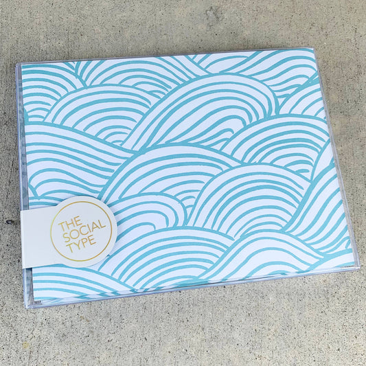 Waves Patterned Envelope Note Set