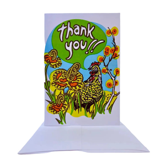 Happy Chicken Thank You Card