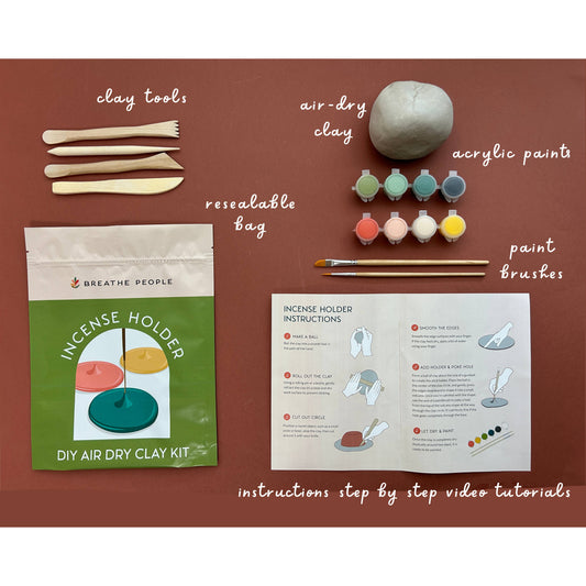 Incense Holder Air Dry Clay Kit