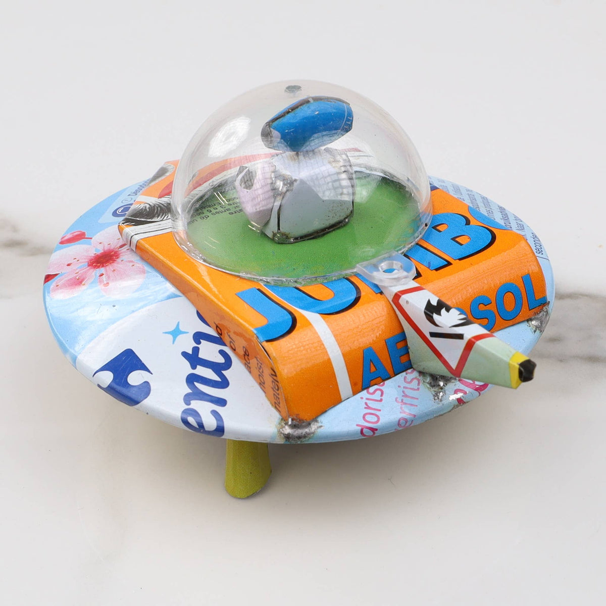 Tin Can Flying Saucer Ornament