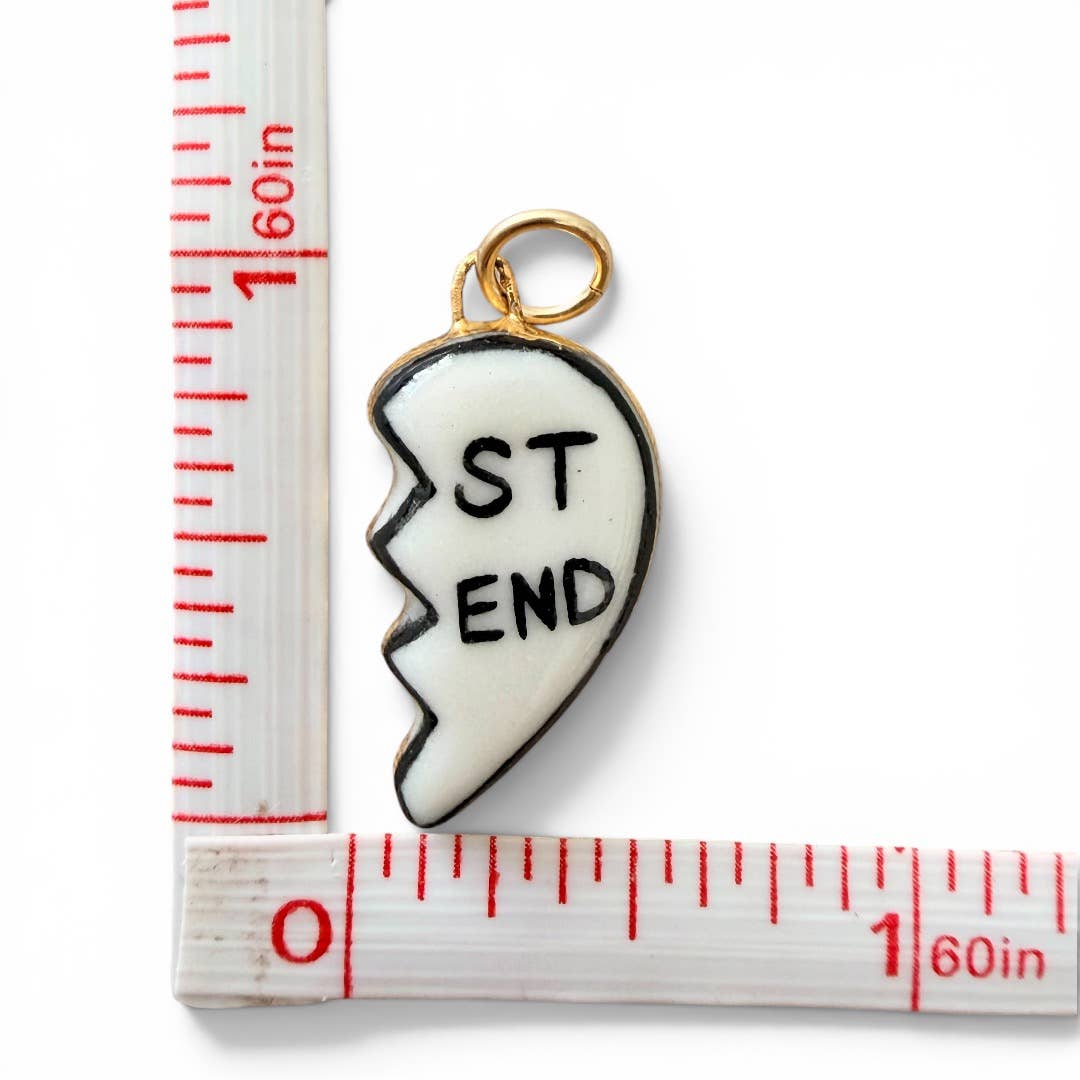 "Best Friend" Broken Heart Charms