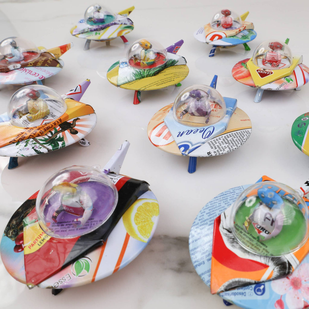 Tin Can Flying Saucer Ornament