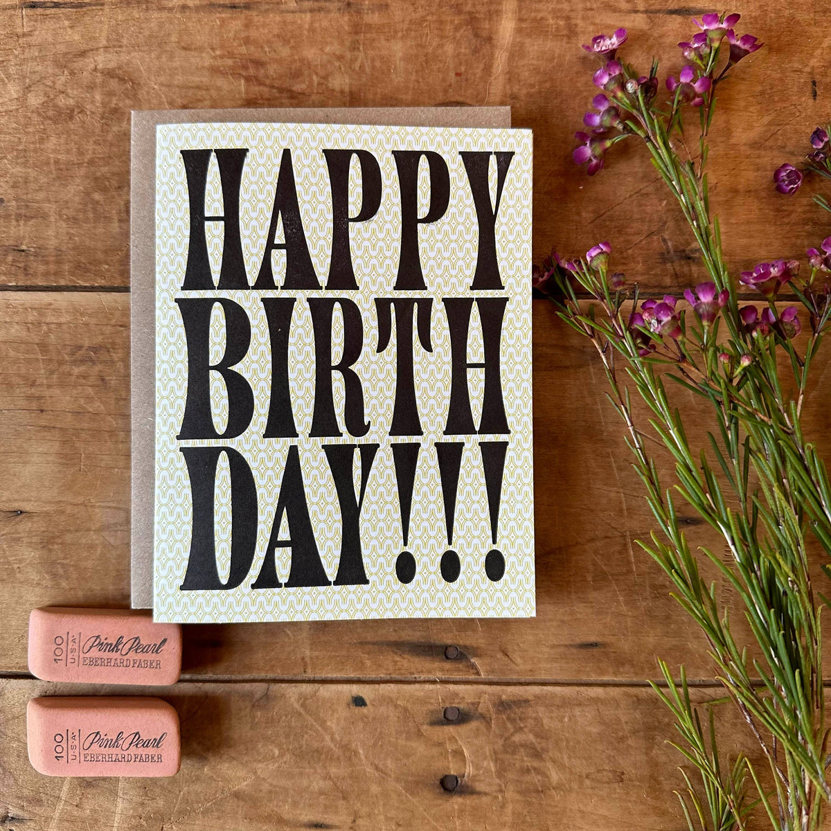 Birthday Wood Type Card