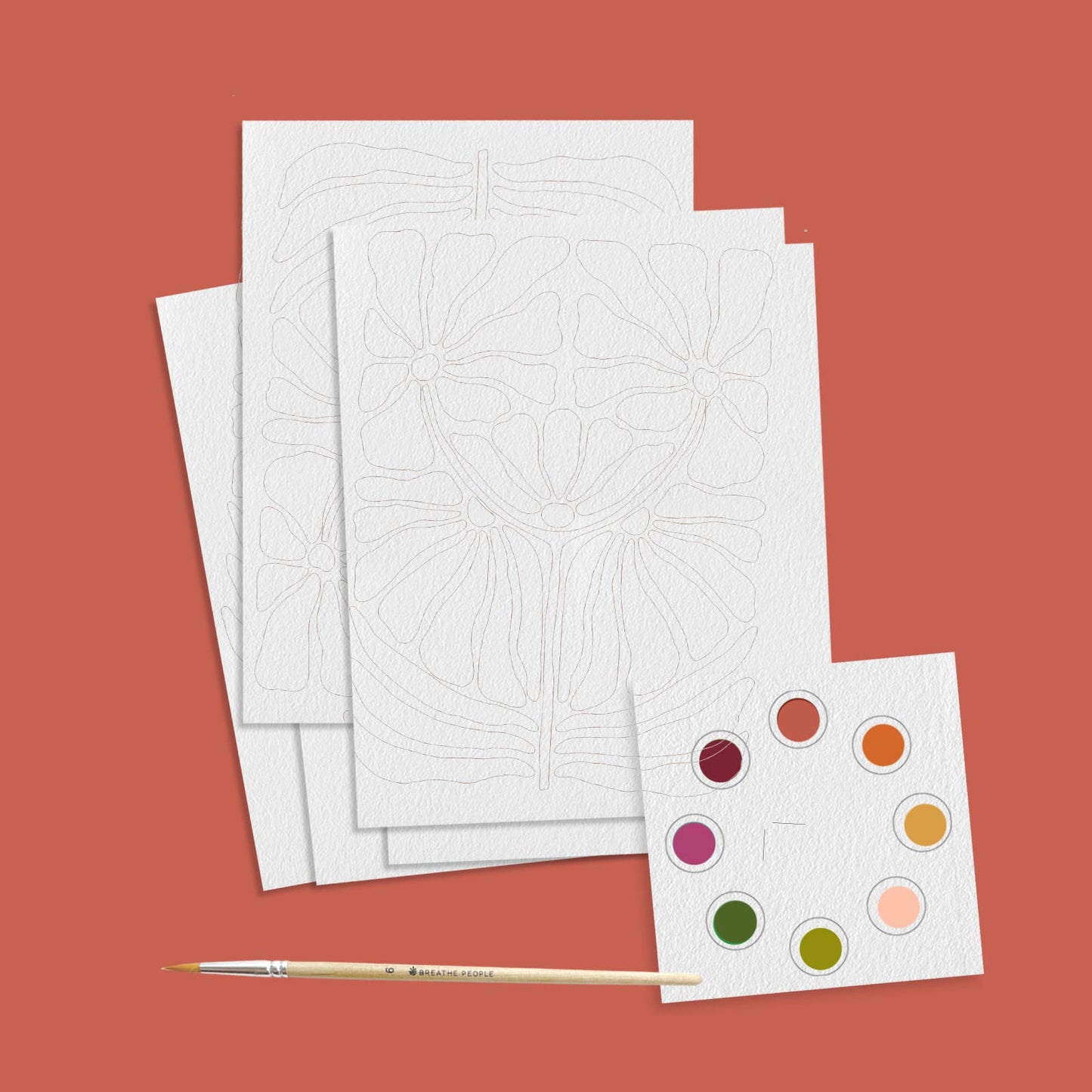 Watercolor Paint Set Postcards