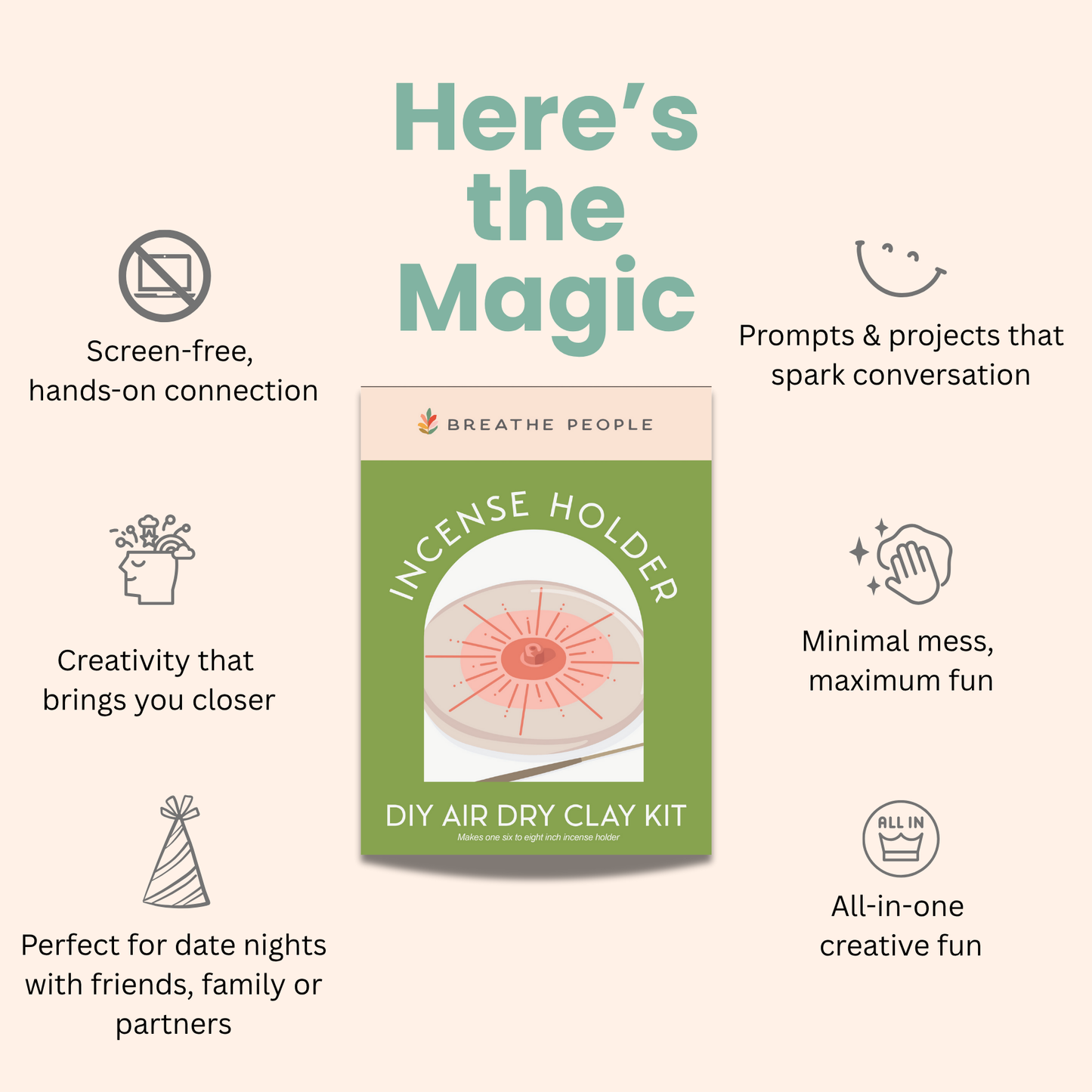 Incense Holder Air Dry Clay Kit
