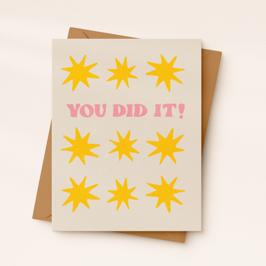You Did It Star Card