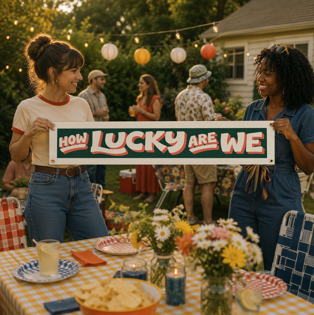 How Lucky Are We Felt Banner