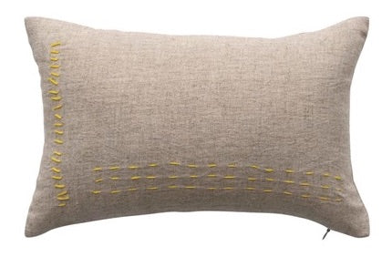 Embroidered Linen Lumbar