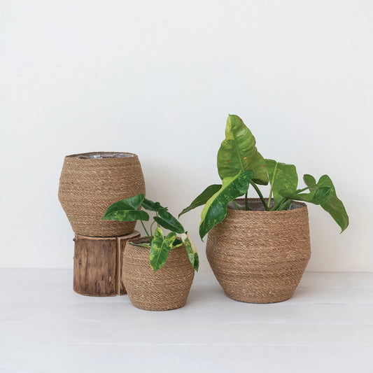 Lined Seagrass Planters
