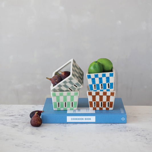 Stoneware Berry Basket