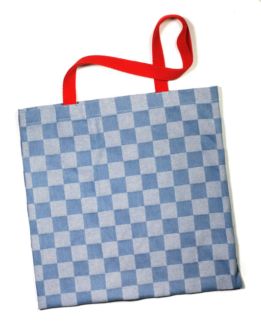 Denim Checkerboard Tote