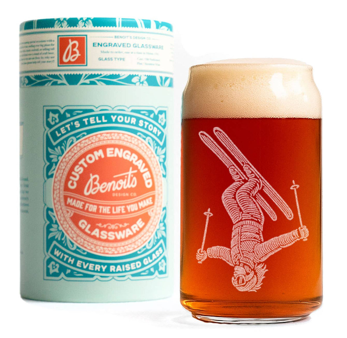 Ski Tricks Drinking Glass