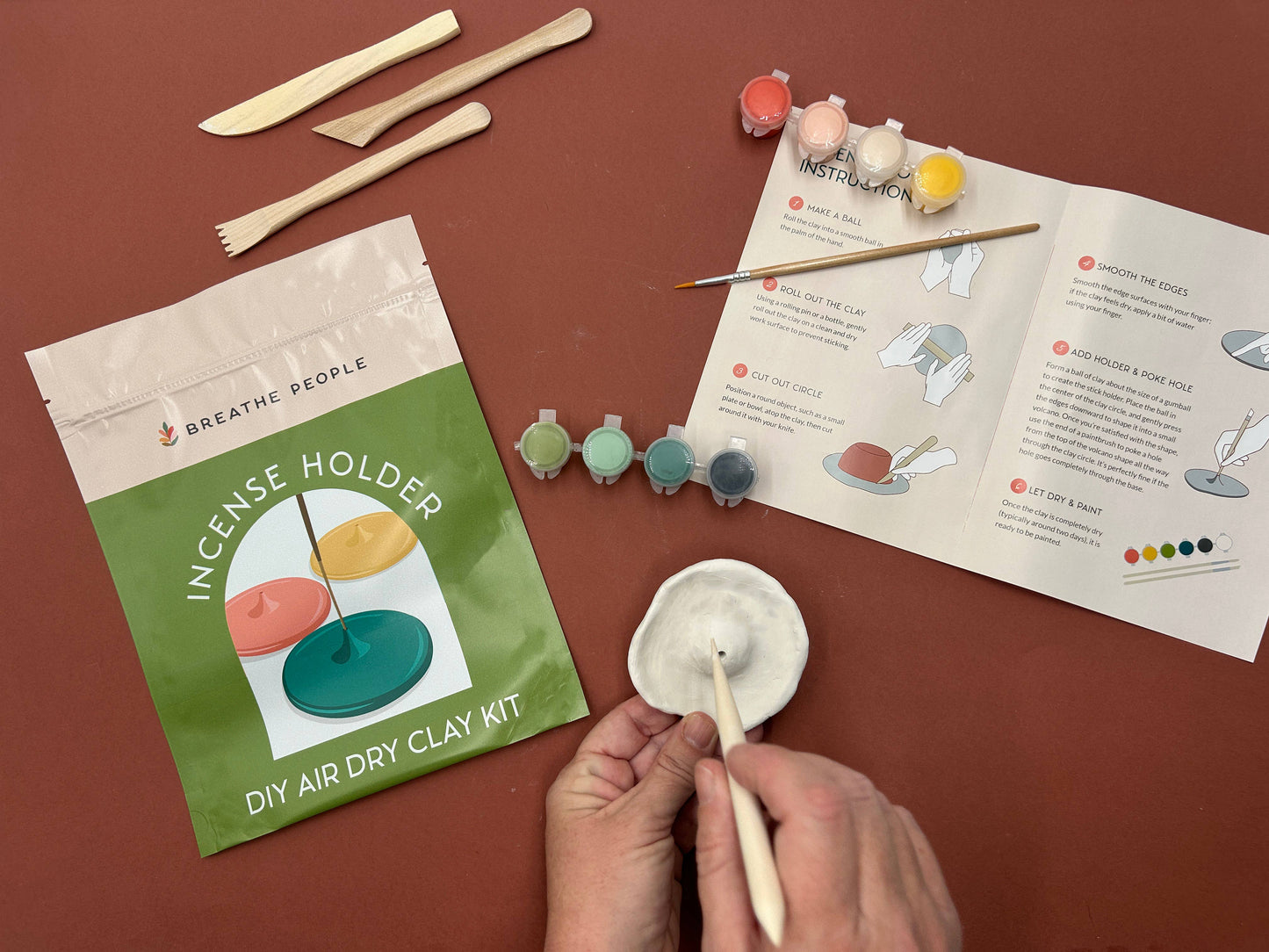 Incense Holder Air Dry Clay Kit