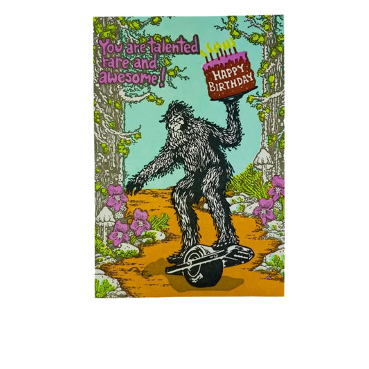 Sasquatch Birthday One Wheel Card