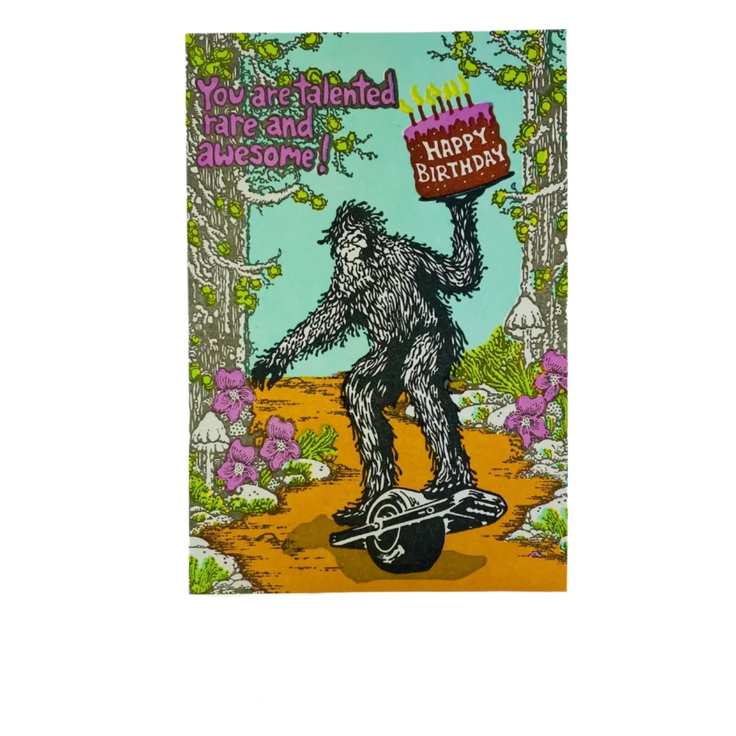 Sasquatch Birthday One Wheel Card