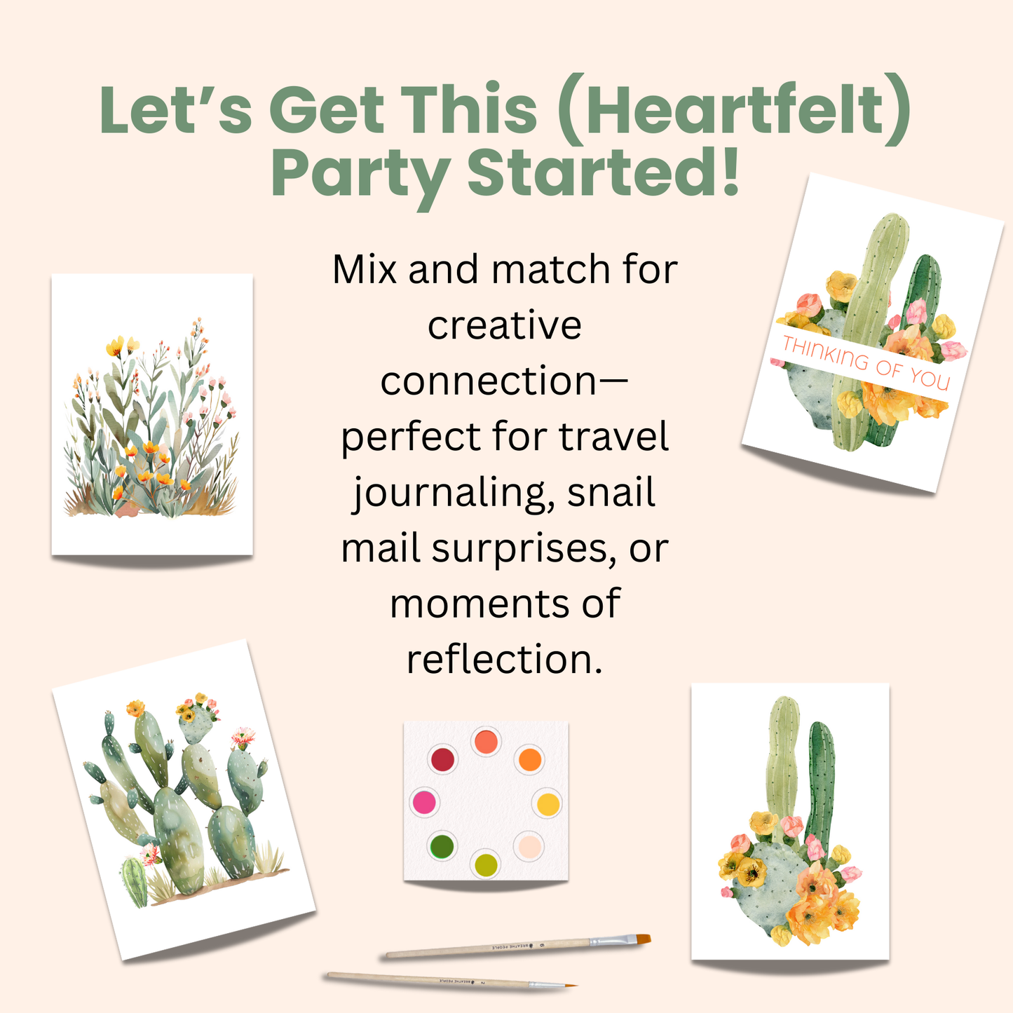 Watercolor Paint Set Postcards