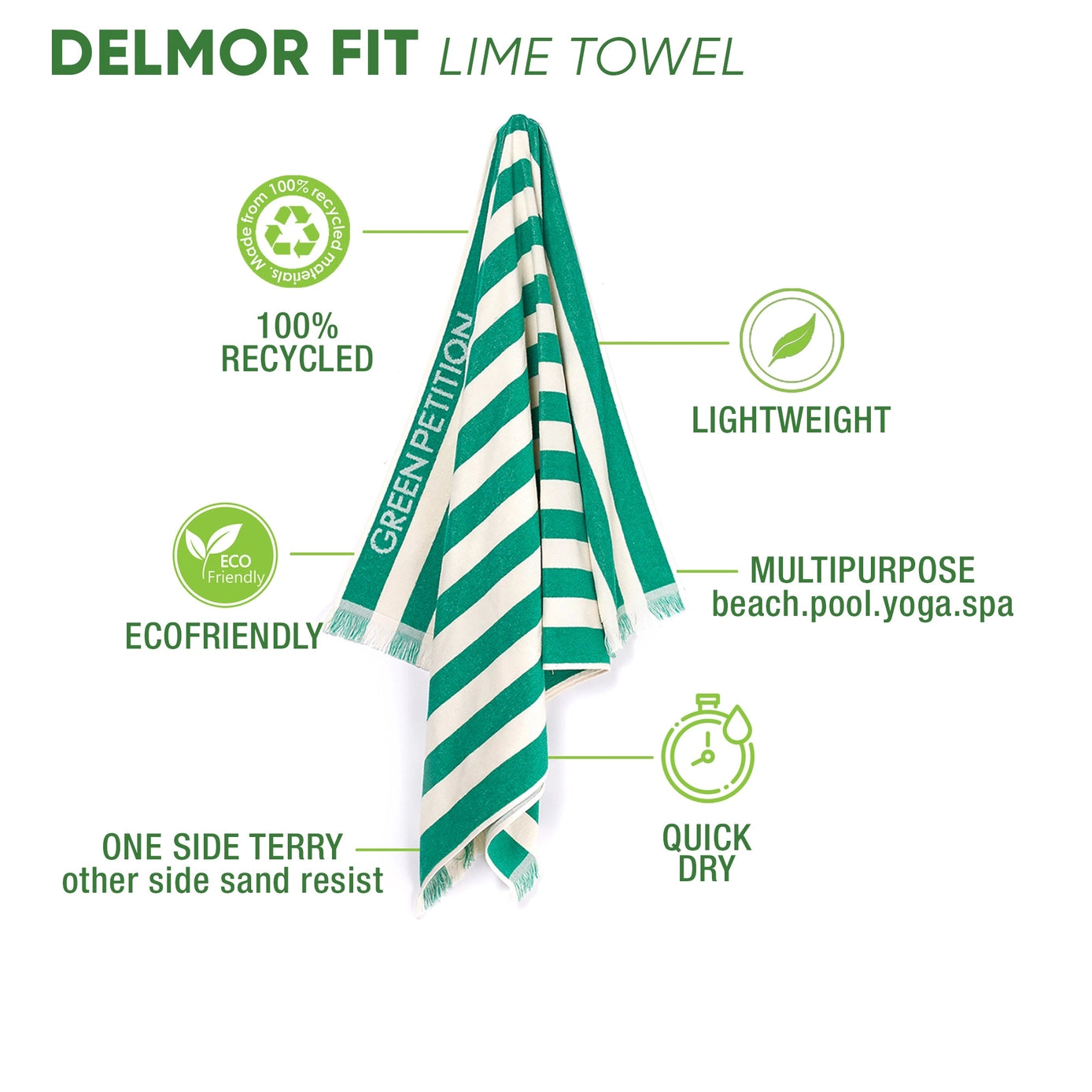 Delmor Fit Lime Bath Towel