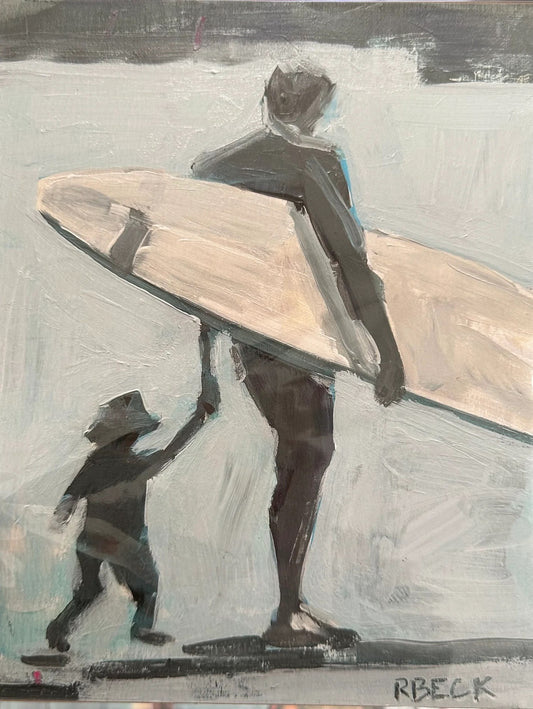 8x10 Father & Child Surf Print
