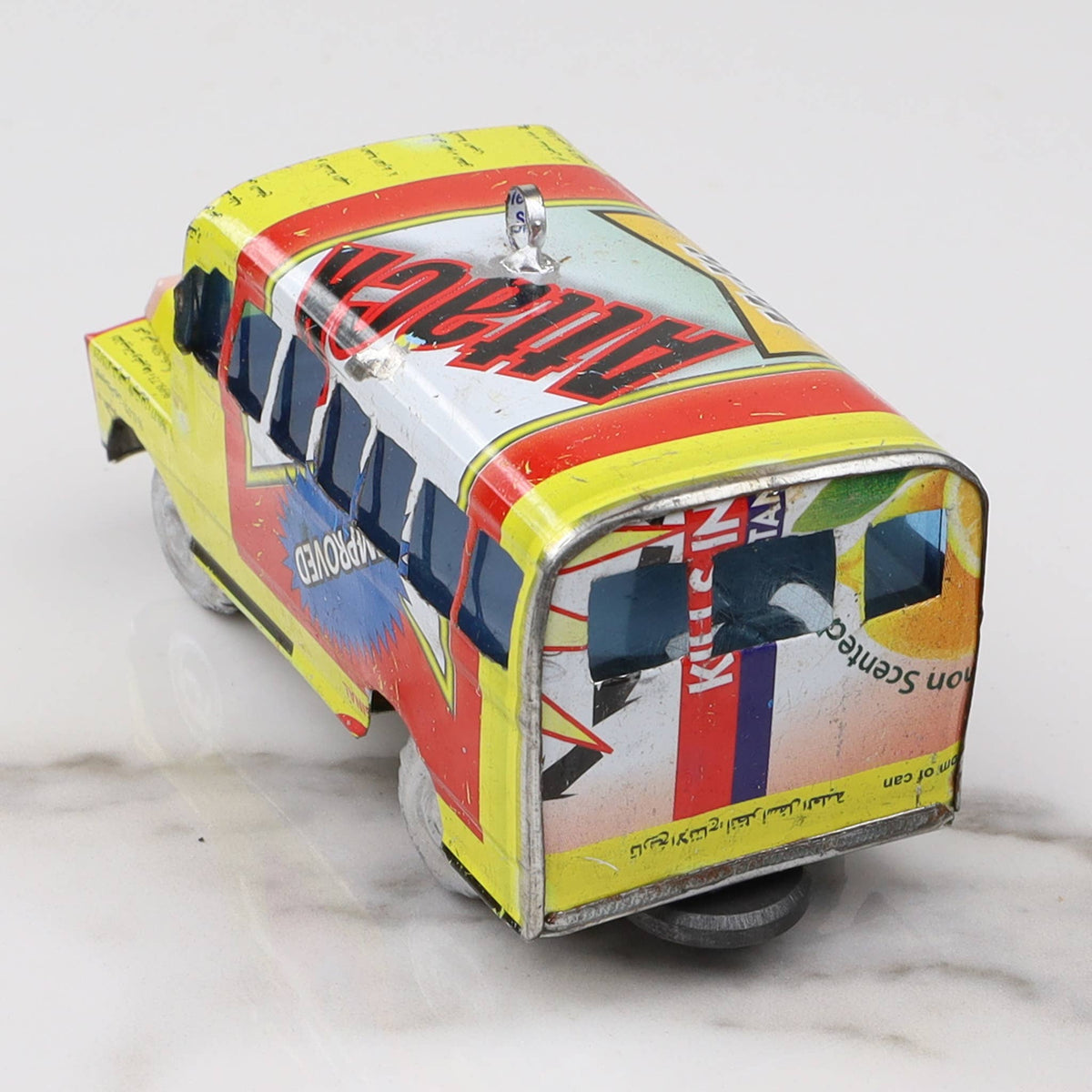 Tin Can School Bus Ornament