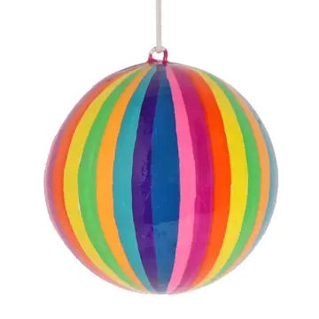 Paper Mache Stripe Bauble