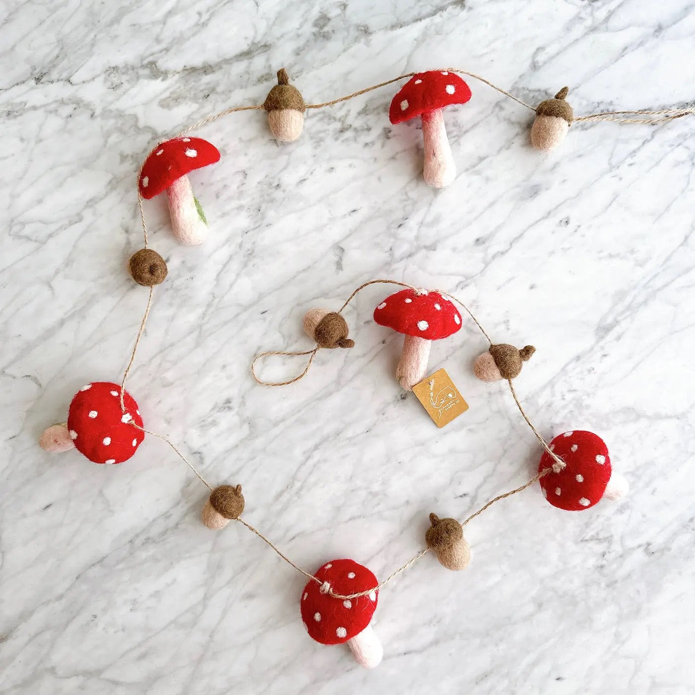 Felt Mushroom & Acorn Garland