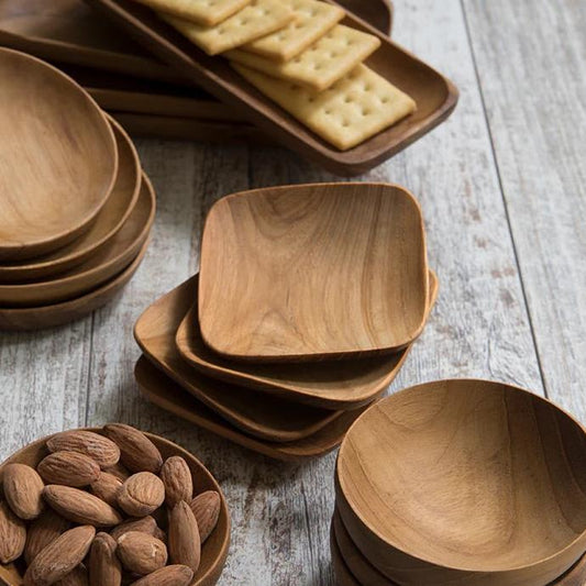 Teak Square Bowls Set