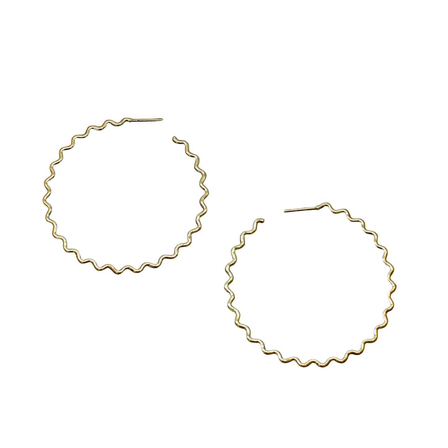 Gold Squiggle Hoops